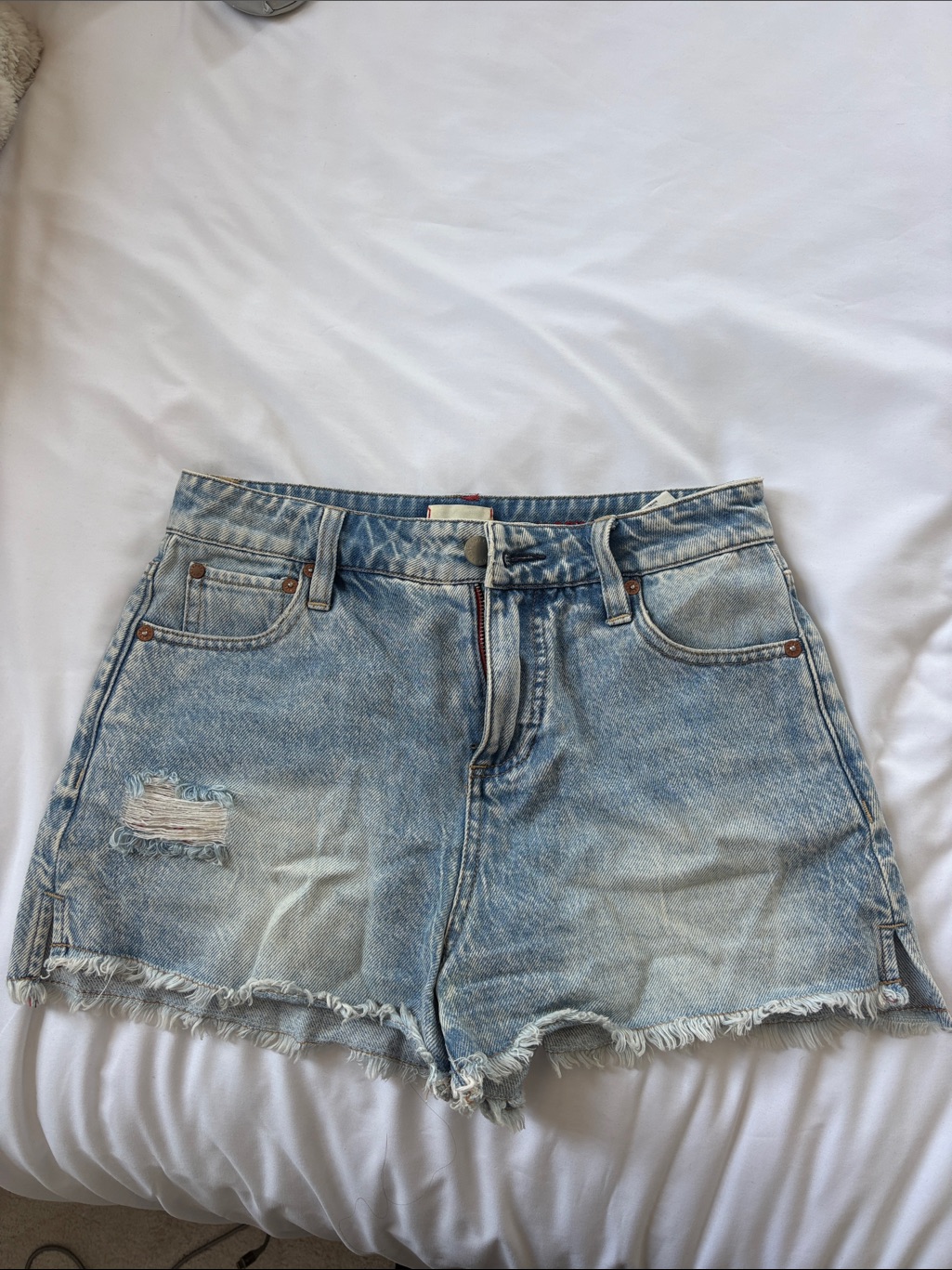Alice And Olivia Light Blue Denim Cutoff Shorts